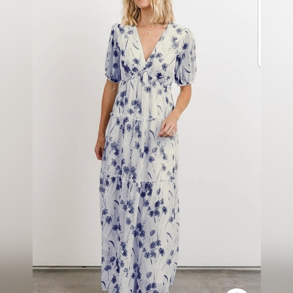 Amegoya Women's casual short sleeve v neck Floral maxi dress, size large - Picture 1 of 1